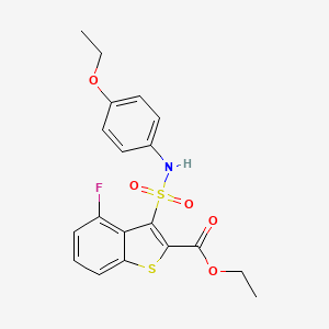 molecular formula C19H18FNO5S2 B2420644 Ethyl 3-[(4-ethoxyphenyl)sulfamoyl]-4-fluoro-1-benzothiophene-2-carboxylate CAS No. 899972-21-5