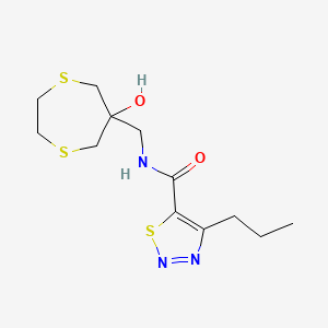 N-[(6-Hydroxy-1,4-dithiepan-6-yl)methyl]-4-propylthiadiazole-5-carboxamide