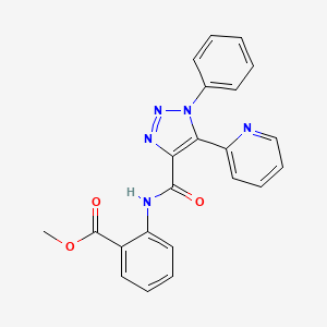 molecular formula C22H17N5O3 B2420647 methyl 2-[1-phenyl-5-(pyridin-2-yl)-1H-1,2,3-triazole-4-amido]benzoate CAS No. 1396686-51-3