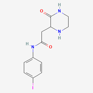 molecular formula C12H14IN3O2 B2420681 N-(4-iodophenyl)-2-(3-oxopiperazin-2-yl)acetamide CAS No. 1009418-79-4