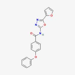 molecular formula C19H13N3O4 B2420700 N-(5-(furan-2-yl)-1,3,4-oxadiazol-2-yl)-4-phenoxybenzamide CAS No. 851095-48-2