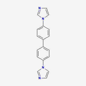 molecular formula C18H14N4 B2420702 4,4'-di(1H-imidazol-1-yl)-1,1'-biphenyl CAS No. 855766-92-6