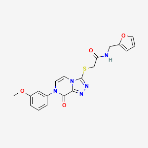 molecular formula C19H17N5O4S B2420703 N-[(furan-2-yl)methyl]-2-{[7-(3-methoxyphenyl)-8-oxo-7H,8H-[1,2,4]triazolo[4,3-a]pyrazin-3-yl]sulfanyl}acetamide CAS No. 1223808-59-0