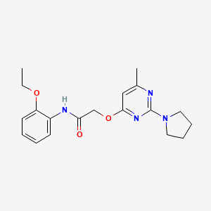 molecular formula C19H24N4O3 B2420706 N-(2-ethoxyphenyl)-2-{[6-methyl-2-(pyrrolidin-1-yl)pyrimidin-4-yl]oxy}acetamide CAS No. 1030097-22-3