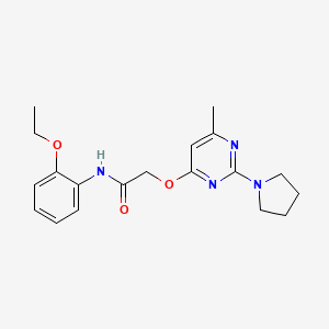 B2420706 N-(2-ethoxyphenyl)-2-((6-methyl-2-(pyrrolidin-1-yl)pyrimidin-4-yl)oxy)acetamide CAS No. 1030097-22-3
