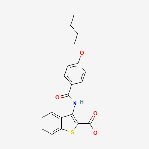 molecular formula C21H21NO4S B2420707 methyl 3-(4-butoxybenzamido)-1-benzothiophene-2-carboxylate CAS No. 477490-29-2
