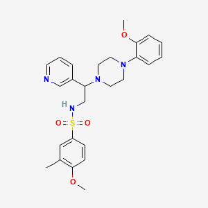 molecular formula C26H32N4O4S B2420713 4-methoxy-N-(2-(4-(2-methoxyphenyl)piperazin-1-yl)-2-(pyridin-3-yl)ethyl)-3-methylbenzenesulfonamide CAS No. 863586-53-2