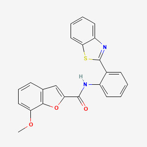 molecular formula C23H16N2O3S B2420727 N-[2-(1,3-benzothiazol-2-yl)phenyl]-7-methoxy-1-benzofuran-2-carboxamide CAS No. 921554-20-3