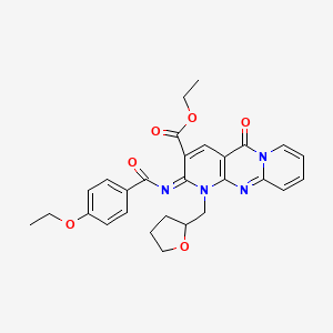 B2420793 (Z)-ethyl 2-((4-ethoxybenzoyl)imino)-5-oxo-1-((tetrahydrofuran-2-yl)methyl)-2,5-dihydro-1H-dipyrido[1,2-a:2',3'-d]pyrimidine-3-carboxylate CAS No. 534580-63-7