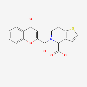 molecular formula C19H15NO5S B2420814 methyl 5-(4-oxo-4H-chromene-2-carbonyl)-4,5,6,7-tetrahydrothieno[3,2-c]pyridine-4-carboxylate CAS No. 1421445-75-1