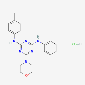 molecular formula C20H23ClN6O B2420858 6-morpholino-N2-phenyl-N4-(p-tolyl)-1,3,5-triazine-2,4-diamine hydrochloride CAS No. 1179479-42-5
