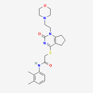 molecular formula C23H30N4O3S B2420886 N-(2,3-dimethylphenyl)-2-({1-[2-(morpholin-4-yl)ethyl]-2-oxo-1H,2H,5H,6H,7H-cyclopenta[d]pyrimidin-4-yl}sulfanyl)acetamide CAS No. 946372-55-0