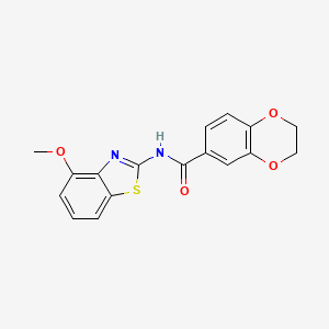 molecular formula C17H14N2O4S B2420901 N-(4-methoxybenzo[d]thiazol-2-yl)-2,3-dihydrobenzo[b][1,4]dioxine-6-carboxamide CAS No. 477554-79-3