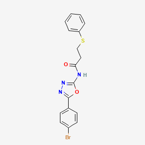 molecular formula C17H14BrN3O2S B2420906 N-(5-(4-bromophenyl)-1,3,4-oxadiazol-2-yl)-3-(phenylthio)propanamide CAS No. 905654-63-9