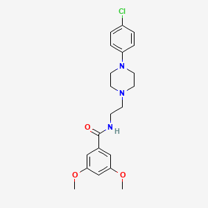 molecular formula C21H26ClN3O3 B2420907 N-(2-(4-(4-chlorophenyl)piperazin-1-yl)ethyl)-3,5-dimethoxybenzamide CAS No. 1049469-98-8