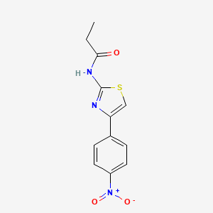 molecular formula C12H11N3O3S B2420919 N-[4-(4-nitrophenyl)-1,3-thiazol-2-yl]propanamide CAS No. 313553-37-6