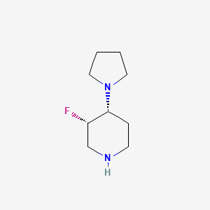 molecular formula C9H17FN2 B2420929 cis-3-Fluoro-4-(pyrrolidin-1-yl)piperidine CAS No. 1312883-32-1
