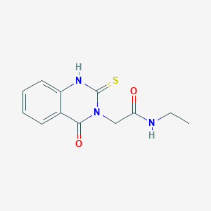 molecular formula C12H13N3O2S B2420945 N-ethyl-2-(4-oxo-2-sulfanylidene-1H-quinazolin-3-yl)acetamide CAS No. 1154685-61-6