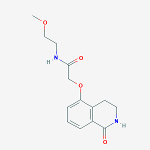 molecular formula C14H18N2O4 B2420946 N-(2-methoxyethyl)-2-[(1-oxo-1,2,3,4-tetrahydroisoquinolin-5-yl)oxy]acetamide CAS No. 886932-59-8