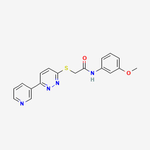 molecular formula C18H16N4O2S B2420953 N-(3-methoxyphenyl)-2-{[6-(pyridin-3-yl)pyridazin-3-yl]sulfanyl}acetamide CAS No. 872701-78-5