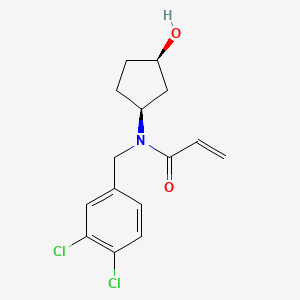 molecular formula C15H17Cl2NO2 B2420957 N-[(3,4-Dichlorophenyl)methyl]-N-[(1S,3R)-3-hydroxycyclopentyl]prop-2-enamide CAS No. 2411181-40-1