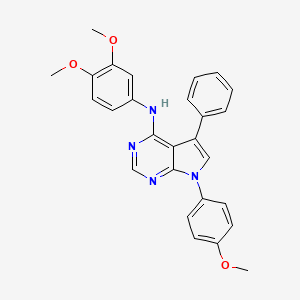 molecular formula C27H24N4O3 B2420958 N-(3,4-dimethoxyphenyl)-7-(4-methoxyphenyl)-5-phenyl-7H-pyrrolo[2,3-d]pyrimidin-4-amine CAS No. 477228-30-1