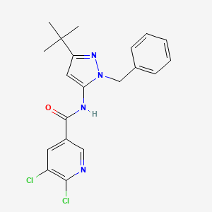 molecular formula C20H20Cl2N4O B2420972 N-(1-benzyl-3-tert-butyl-1H-pyrazol-5-yl)-5,6-dichloropyridine-3-carboxamide CAS No. 1375206-81-7