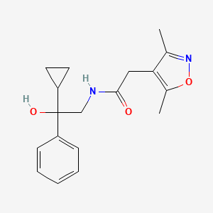 molecular formula C18H22N2O3 B2421002 N-(2-cyclopropyl-2-hydroxy-2-phenylethyl)-2-(3,5-dimethyl-1,2-oxazol-4-yl)acetamide CAS No. 2034554-89-5
