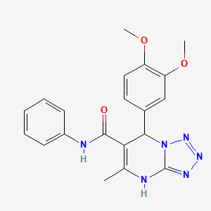 molecular formula C20H20N6O3 B2421005 7-(3,4-dimethoxyphenyl)-5-methyl-N-phenyl-4,7-dihydrotetrazolo[1,5-a]pyrimidine-6-carboxamide CAS No. 367907-43-5