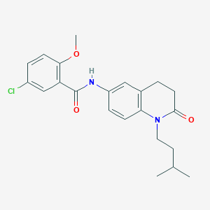 molecular formula C22H25ClN2O3 B2421008 5-chloro-2-methoxy-N-[1-(3-methylbutyl)-2-oxo-1,2,3,4-tetrahydroquinolin-6-yl]benzamide CAS No. 941906-05-4