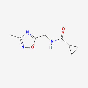 molecular formula C8H11N3O2 B2421018 N-[(3-methyl-1,2,4-oxadiazol-5-yl)methyl]cyclopropanecarboxamide CAS No. 1206987-29-2