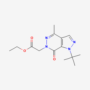 molecular formula C14H20N4O3 B2421023 ethyl 2-(1-(tert-butyl)-4-methyl-7-oxo-1H-pyrazolo[3,4-d]pyridazin-6(7H)-yl)acetate CAS No. 1171150-80-3