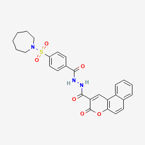 molecular formula C27H25N3O6S B2421033 N'-(4-(azepan-1-ylsulfonyl)benzoyl)-3-oxo-3H-benzo[f]chromene-2-carbohydrazide CAS No. 391896-74-5