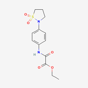 molecular formula C13H16N2O5S B2421039 Ethyl 2-((4-(1,1-dioxidoisothiazolidin-2-yl)phenyl)amino)-2-oxoacetate CAS No. 1207012-83-6
