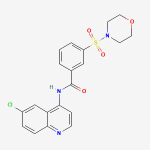molecular formula C20H18ClN3O4S B2421065 N-(6-CHLOROQUINOLIN-4-YL)-3-(MORPHOLINE-4-SULFONYL)BENZAMIDE CAS No. 953852-87-4