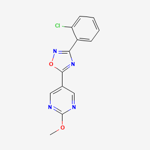 molecular formula C13H9ClN4O2 B2421067 3-(2-Chlorophenyl)-5-(2-methoxypyrimidin-5-yl)-1,2,4-oxadiazole CAS No. 2034421-30-0