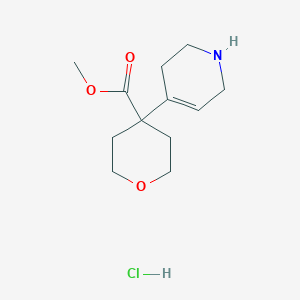 molecular formula C12H20ClNO3 B2421073 Methyl 4-(1,2,3,6-tetrahydropyridin-4-yl)oxane-4-carboxylate hydrochloride CAS No. 2219368-86-0