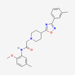 molecular formula C24H28N4O3 B2421078 N-(2-methoxy-5-methylphenyl)-2-{4-[3-(3-methylphenyl)-1,2,4-oxadiazol-5-yl]piperidin-1-yl}acetamide CAS No. 1251575-35-5