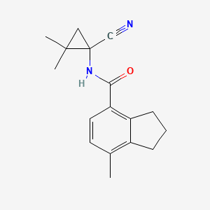 molecular formula C17H20N2O B2421139 N-(1-Cyano-2,2-dimethylcyclopropyl)-7-methyl-2,3-dihydro-1H-indene-4-carboxamide CAS No. 1950777-53-3