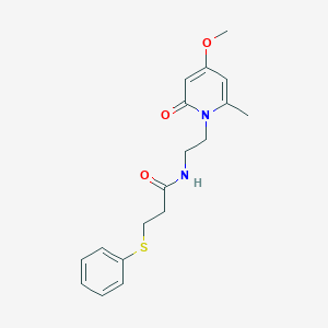 molecular formula C18H22N2O3S B2421149 N-(2-(4-methoxy-6-methyl-2-oxopyridin-1(2H)-yl)ethyl)-3-(phenylthio)propanamide CAS No. 1903116-31-3