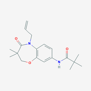 molecular formula C19H26N2O3 B2421161 N-(5-allyl-3,3-dimethyl-4-oxo-2,3,4,5-tetrahydrobenzo[b][1,4]oxazepin-8-yl)pivalamide CAS No. 921794-21-0