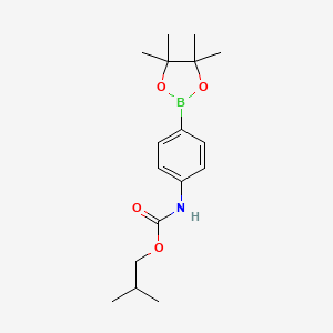 molecular formula C17H26BNO4 B2421186 Isobutyl (4-(4,4,5,5-tetramethyl-1,3,2-dioxaborolan-2-yl)phenyl)carbamate CAS No. 2246640-88-8