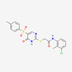 molecular formula C20H18ClN3O4S2 B2421195 N-(3-chloro-2-methylphenyl)-2-((6-oxo-5-tosyl-1,6-dihydropyrimidin-2-yl)thio)acetamide CAS No. 899357-58-5