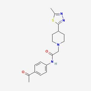 N-(4-acetylphenyl)-2-(4-(5-methyl-1,3,4-thiadiazol-2-yl)piperidin-1-yl)acetamide