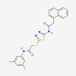 molecular formula C24H22N4O2S2 B2421230 N-(3,5-dimethylphenyl)-2-((5-(2-(naphthalen-1-yl)acetamido)-1,3,4-thiadiazol-2-yl)thio)acetamide CAS No. 392296-77-4