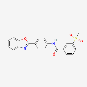 molecular formula C21H16N2O4S B2421234 N-(4-(benzo[d]oxazol-2-yl)phenyl)-3-(methylsulfonyl)benzamide CAS No. 896290-99-6