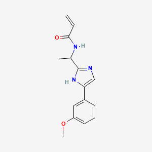 molecular formula C15H17N3O2 B2421243 N-[1-[5-(3-Methoxyphenyl)-1H-imidazol-2-yl]ethyl]prop-2-enamide CAS No. 2411308-59-1