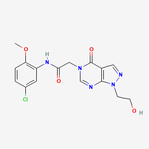 molecular formula C16H16ClN5O4 B2421264 N-(5-chloro-2-methoxyphenyl)-2-[1-(2-hydroxyethyl)-4-oxopyrazolo[3,4-d]pyrimidin-5-yl]acetamide CAS No. 900011-90-7