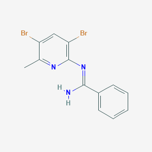 molecular formula C13H11Br2N3 B2421267 Benzamidine,n-(3,5-dibromo-6-methyl-2-pyridinyl)- CAS No. 939053-47-1