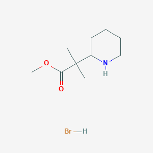 molecular formula C10H20BrNO2 B2421268 Methyl 2-methyl-2-piperidin-2-ylpropanoate;hydrobromide CAS No. 2413867-96-4